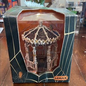 Lemax Halloween Skeleton Gazebo with Orange Accents